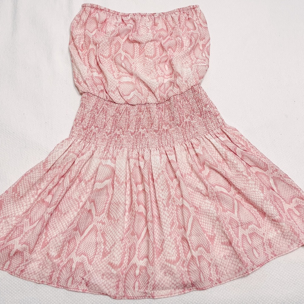 These Three Boutique pink snakeskin mini dress